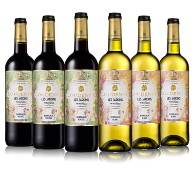 3 Les Jardins BIO Bordeaux Red + 3 Les Jardins BIO Bordeaux White (case of 6btl x75cl) 